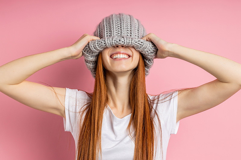 Close Up Portrait of Cheerful Woman